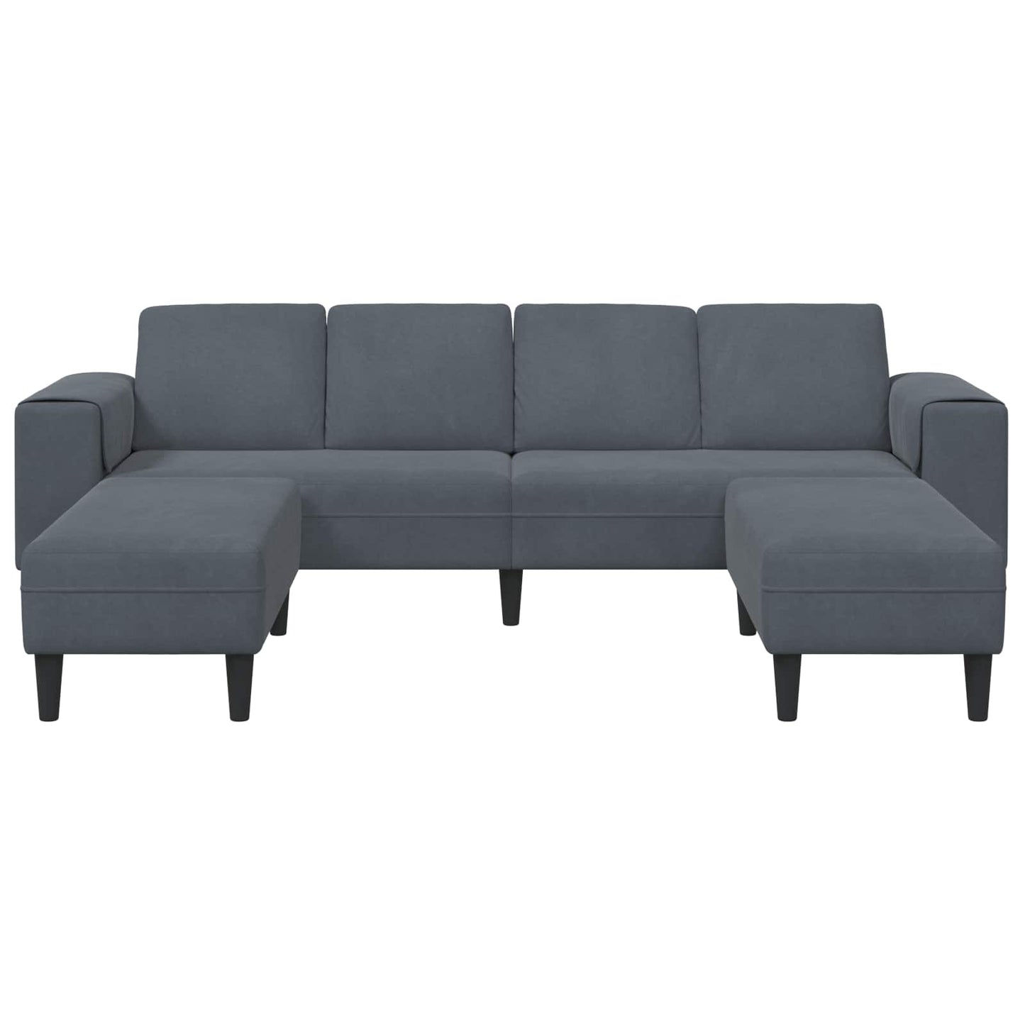 Sofa Set Dunkelgrau Samt