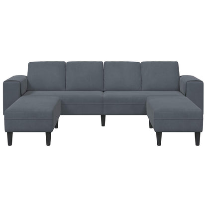 Sofa Set Dunkelgrau Samt