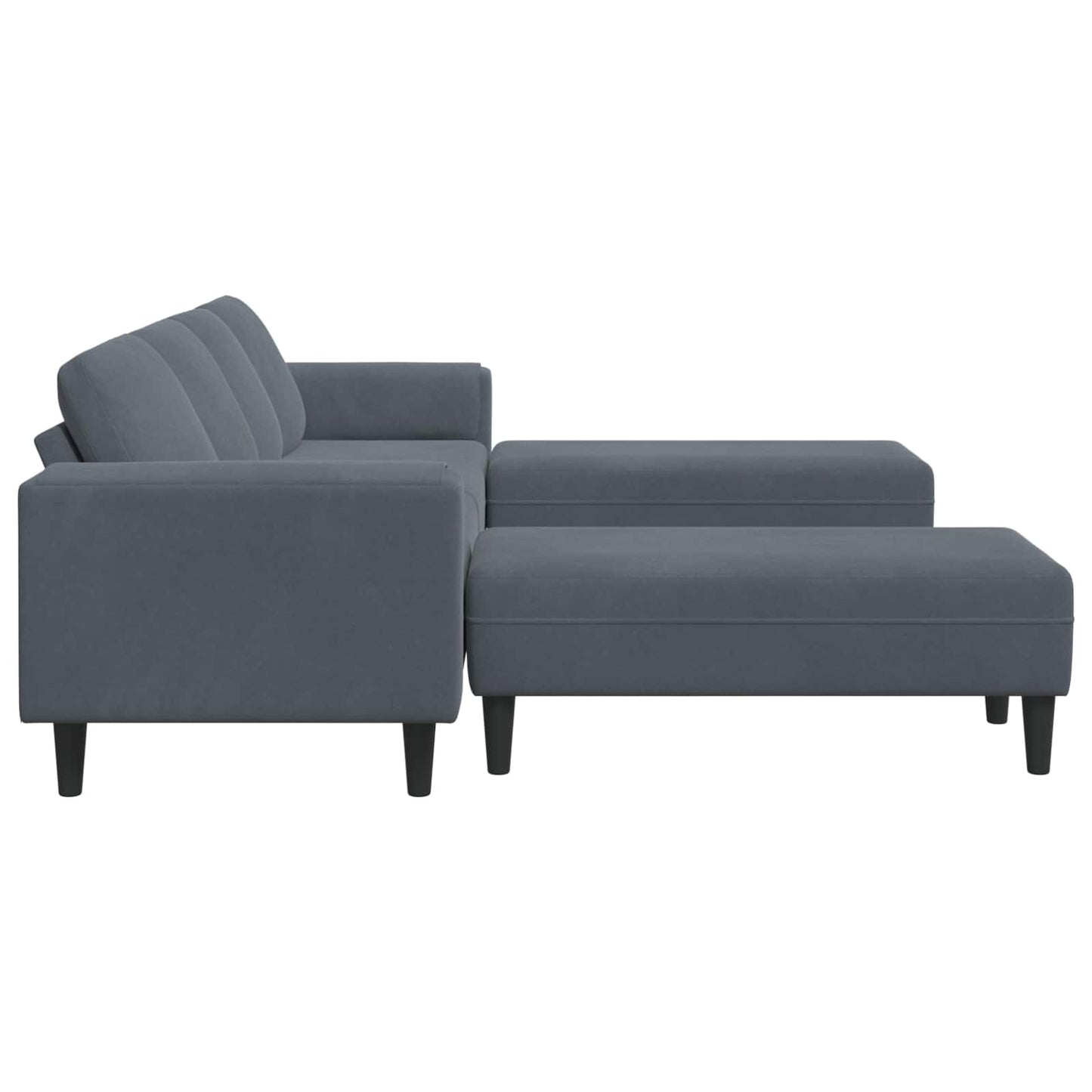 Sofa Set Dunkelgrau Samt