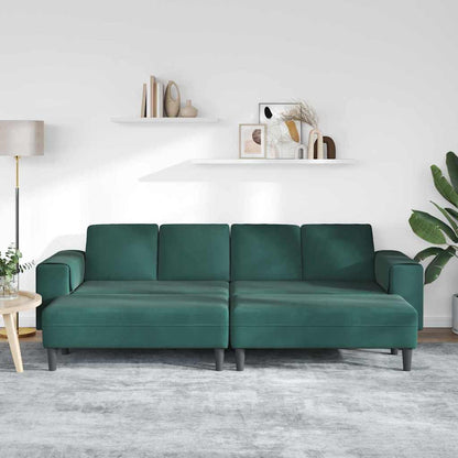 Sofa Set 3 pcs Dunkelgrün Samt