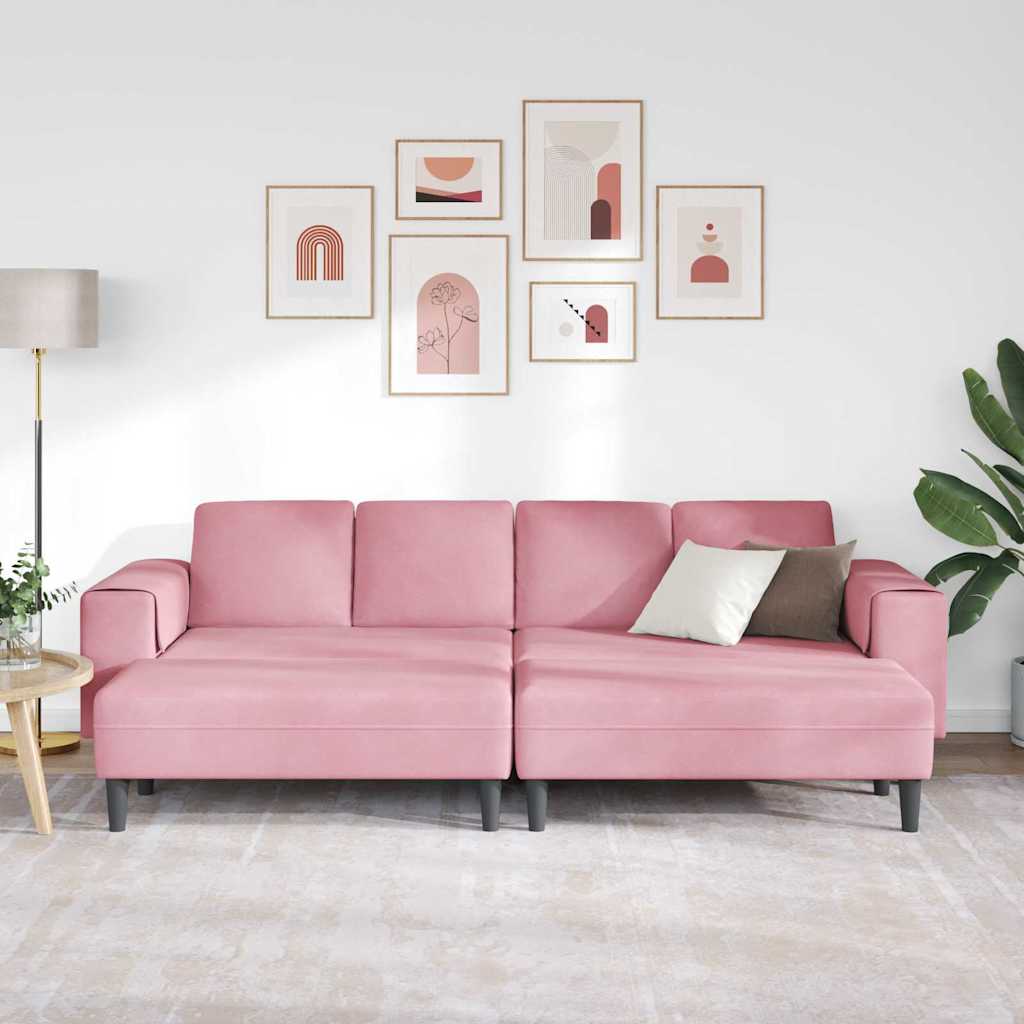 Sofa Set 3 pcs Rosa Samt