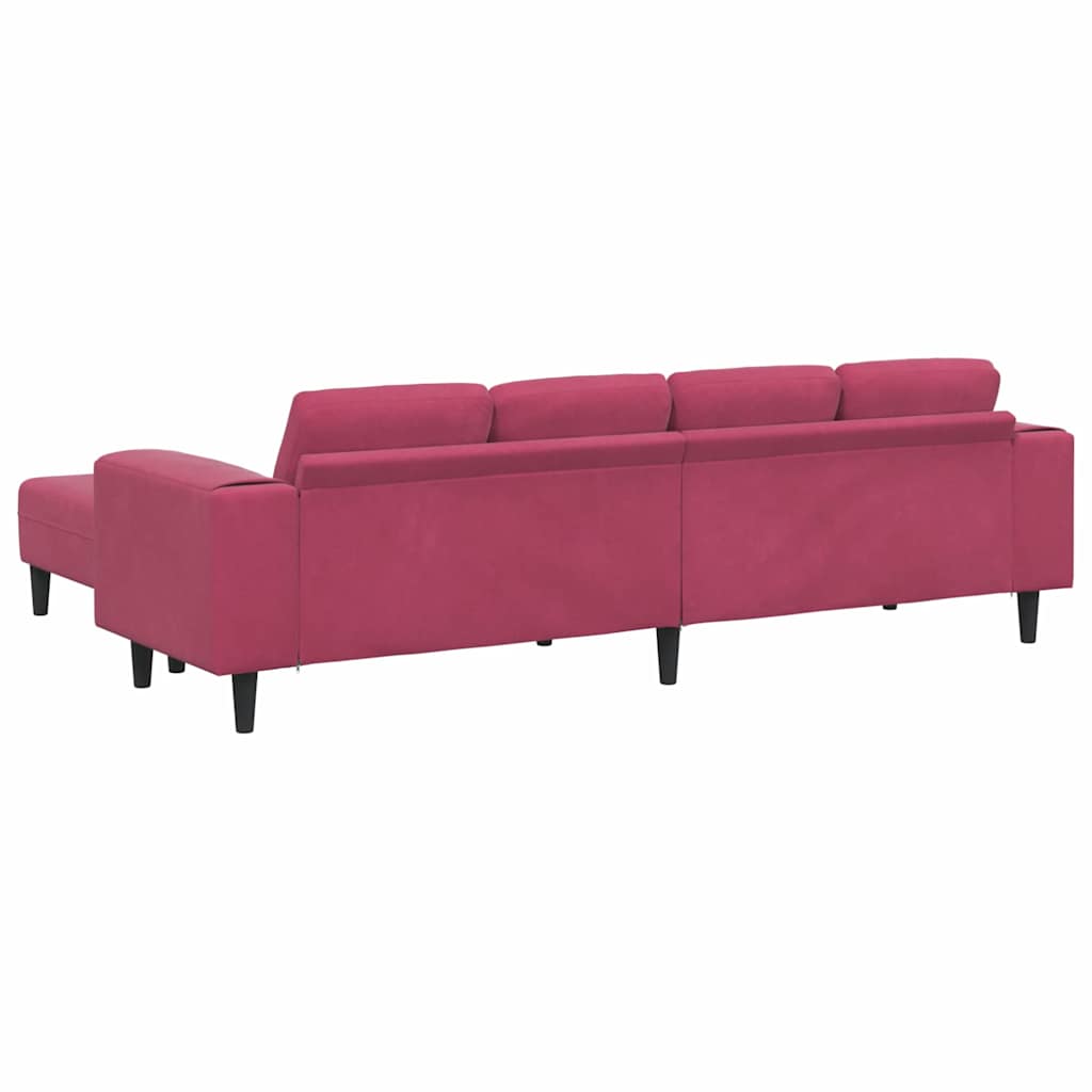 Sofa Set 3 pcs Weinrot Samt