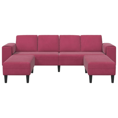 Sofa Set Weinrot Samt