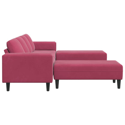 Sofa Set Weinrot Samt