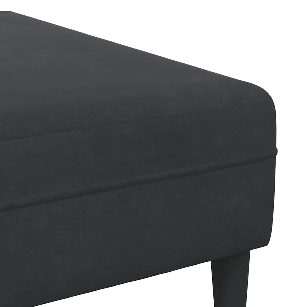 Sofa Set 3 pcs Schwarz Samt