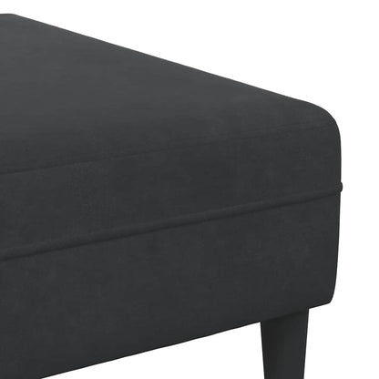 Sofa Set 3 pcs Schwarz Samt