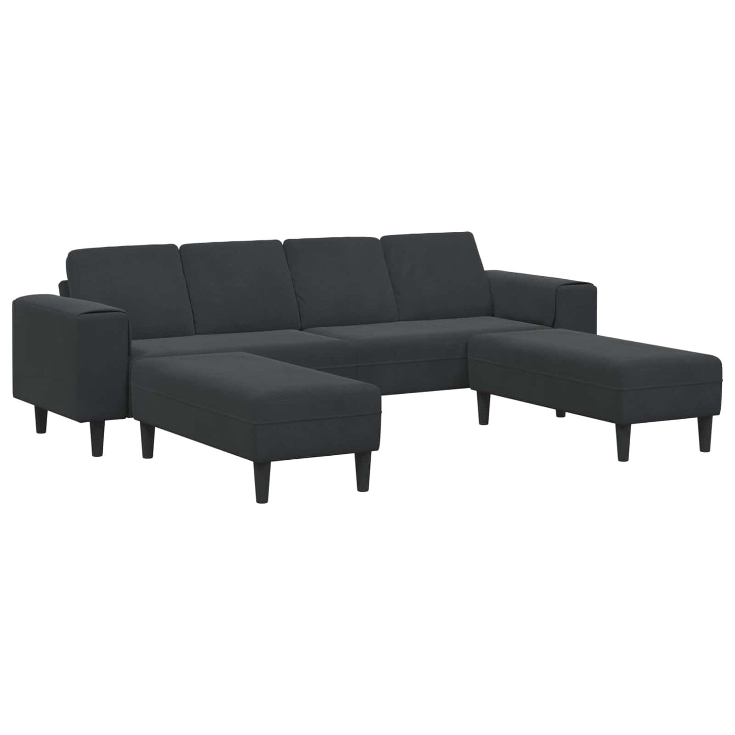 Sofa Set Schwarz Samt