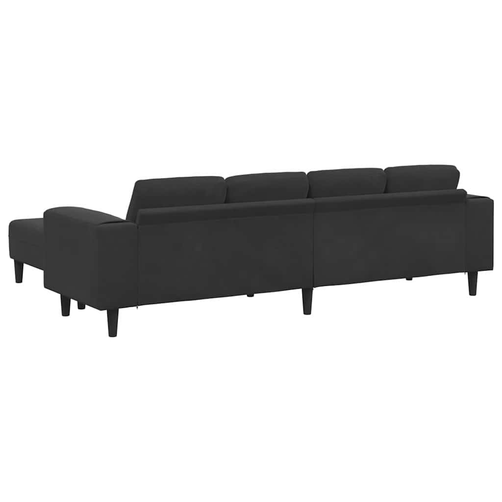 Sofa Set 3 pcs Schwarz Samt