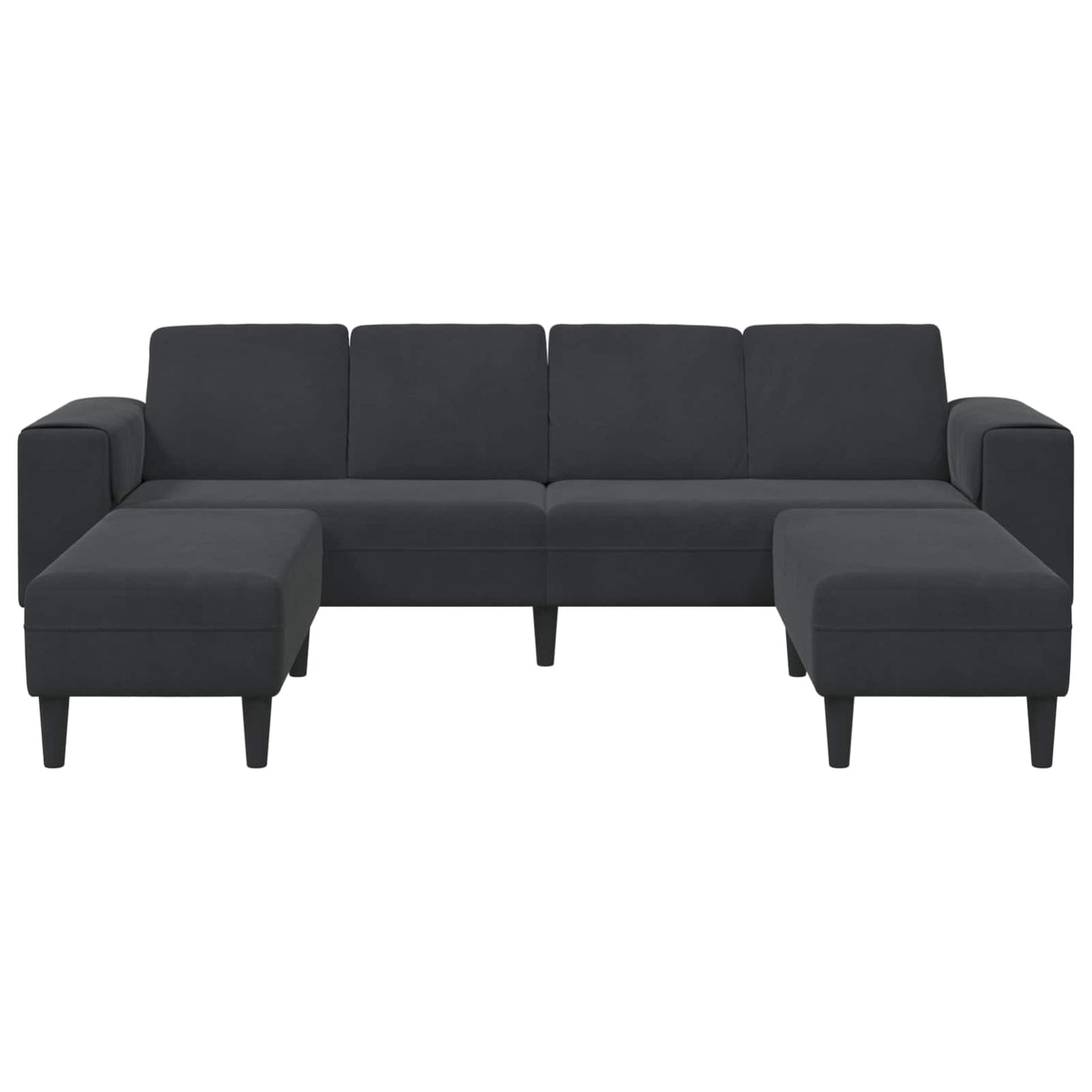 Sofa Set Schwarz Samt