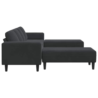 Sofa Set 3 pcs Schwarz Samt