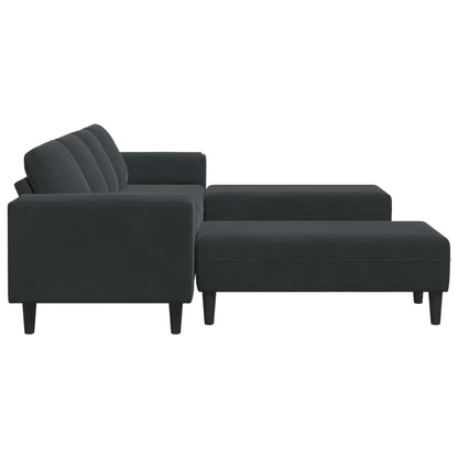 Sofa Set Schwarz Samt