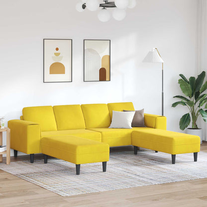 Sofa Set Gelb Samt