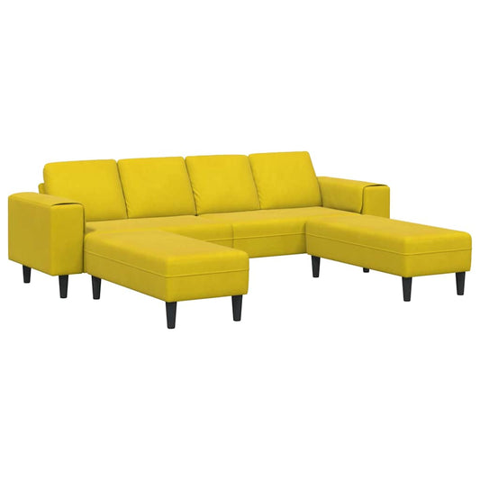 Sofa Set 3 pcs Gelb Samt
