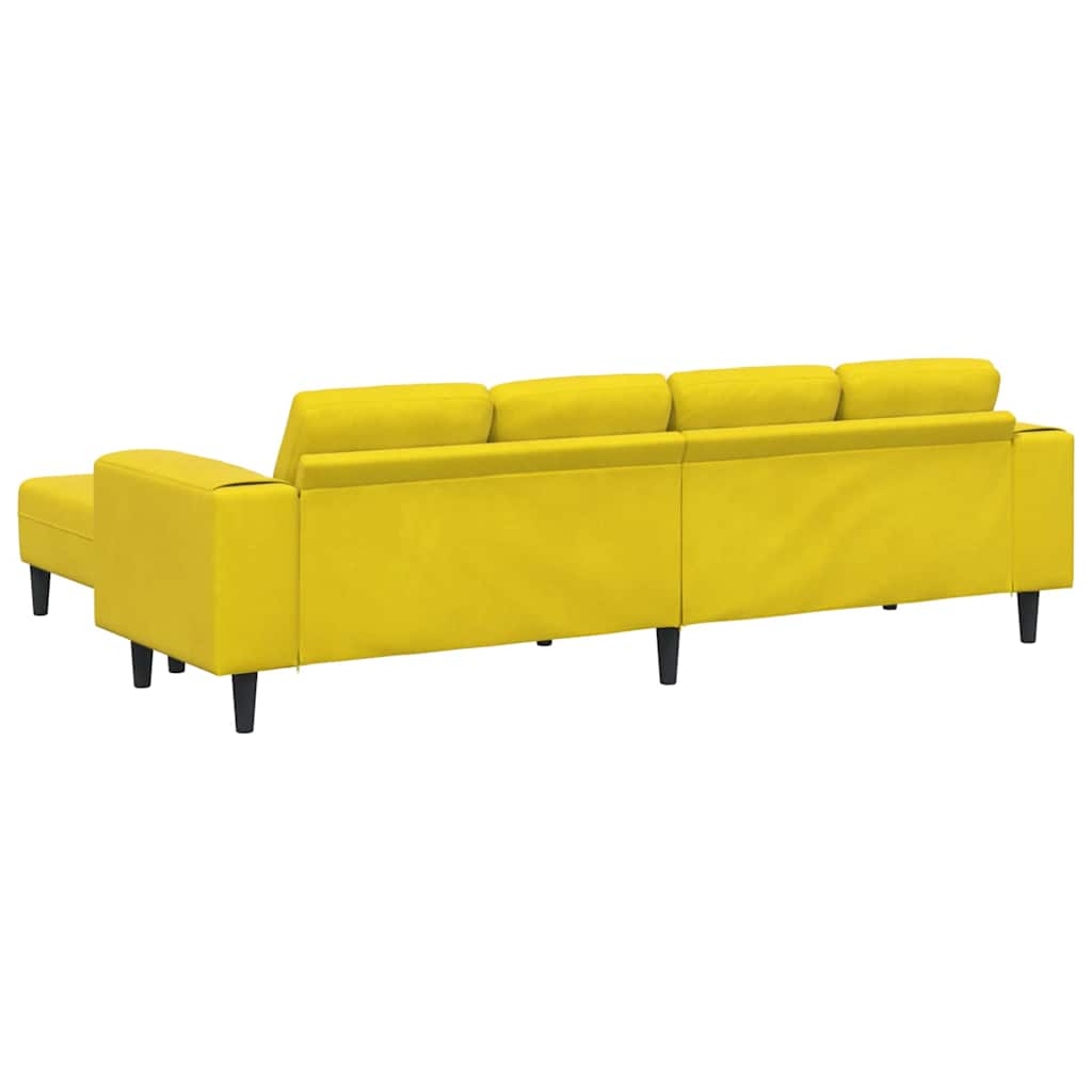 Sofa Set 3 pcs Gelb Samt