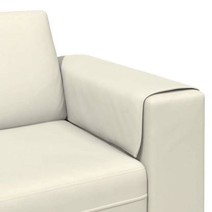 Sofa Set 3 pcs Creme Samt