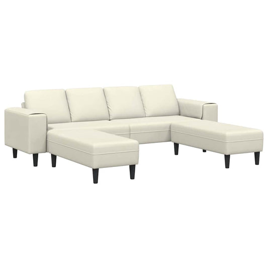 Sofa Set 3 pcs Creme Samt