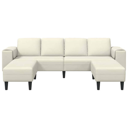 Sofa Set 3 pcs Creme Samt
