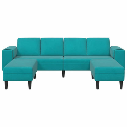 Sofa Set 3 pcs Türkis Samt
