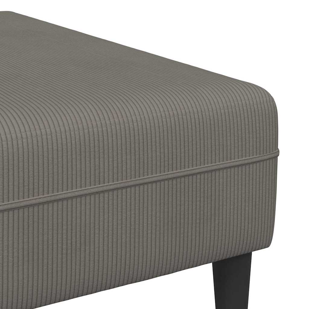 Stoffsofa mit Kissen Hellgrau Cordstoff