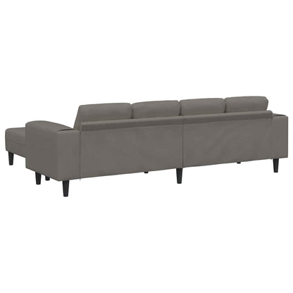 Stoffsofa mit Kissen Hellgrau Cordstoff