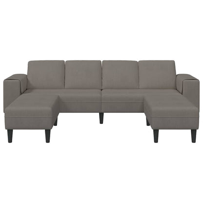 Stoffsofa mit Kissen Hellgrau Cordstoff
