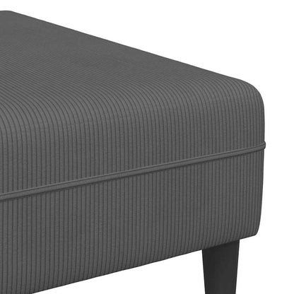 Stoffsofa mit Kissen Dunkelgrau Cordstoff