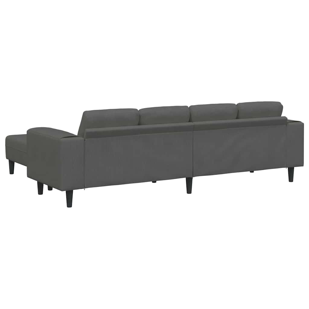 Stoffsofa mit Kissen Dunkelgrau Cordstoff