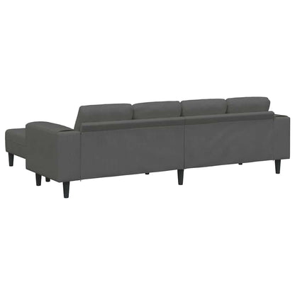 Stoffsofa mit Kissen Dunkelgrau Cordstoff