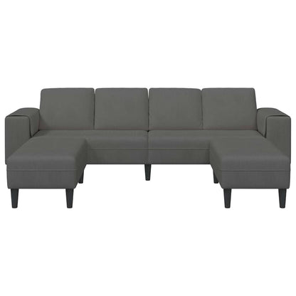 Stoffsofa mit Kissen Dunkelgrau Cordstoff