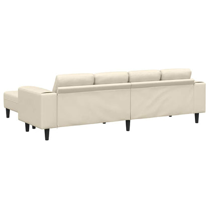 Stoffsofa mit Kissen Creme 208 cm Cordstoff