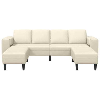 Stoffsofa mit Kissen Creme 208 cm Cordstoff