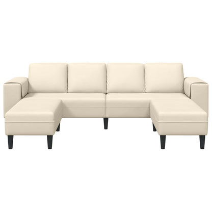 Stoffsofa mit Kissen Creme 208 cm Cordstoff