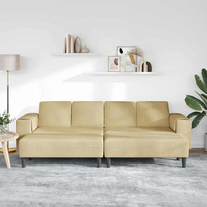 Stoffsofa mit Kissen Grau Grün Cordstoff