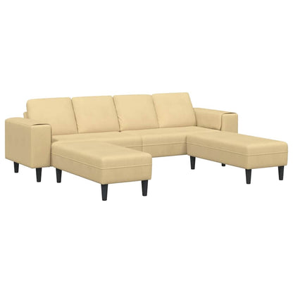 Stoffsofa mit Kissen Grau Grün Cordstoff