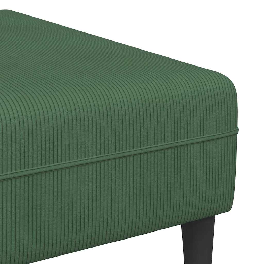 Stoffsofa mit Kissen Dunkelgrün Cordstoff