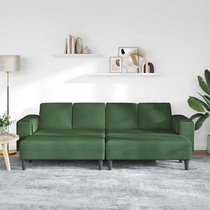 Stoffsofa mit Kissen Dunkelgrün Cordstoff