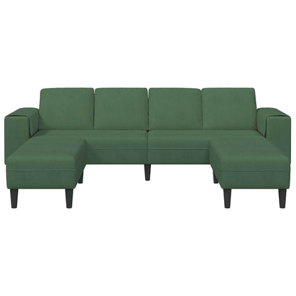 Stoffsofa mit Kissen Dunkelgrün Cordstoff