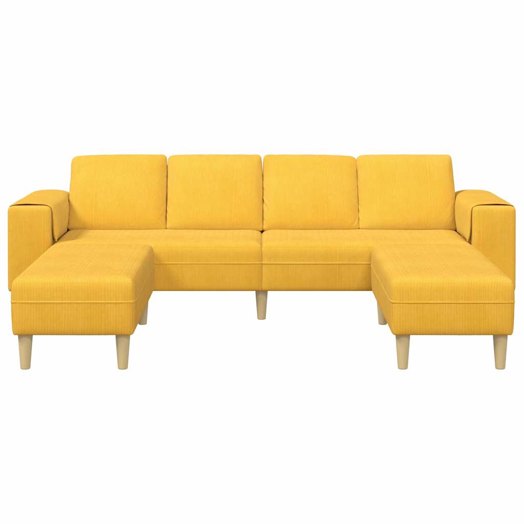 Stoffsofa Helles Gelb Cordstoff