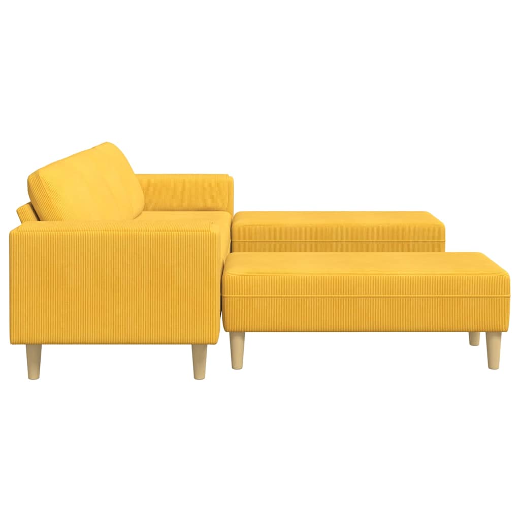 Stoffsofa Helles Gelb Cordstoff