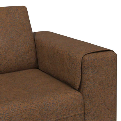Sofa Set 3 pcs Braun Faux Wildleder