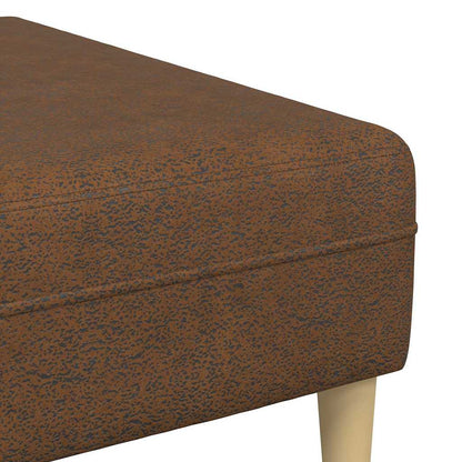 Sofa Set 3 pcs Braun Faux Wildleder