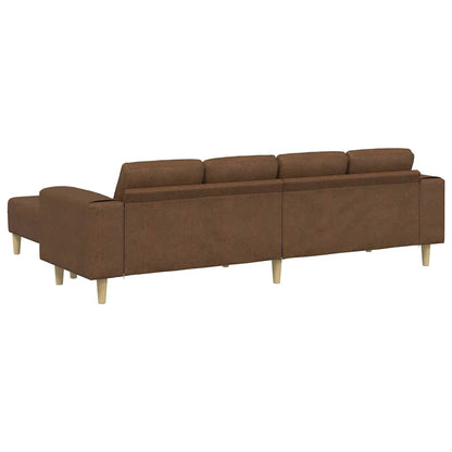 Sofa Set 3 pcs Braun Faux Wildleder