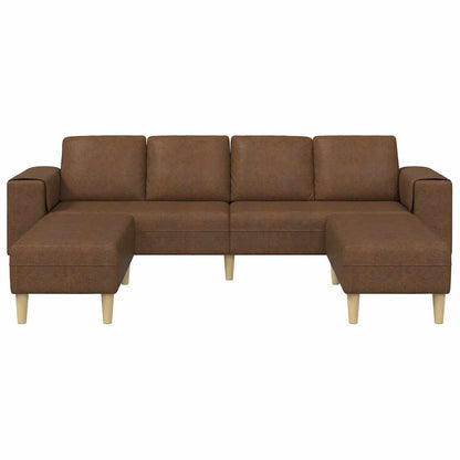 Sofa Set 3 pcs Braun Faux Wildleder