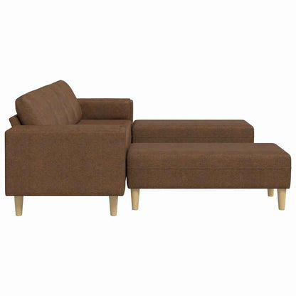 Sofa Set 3 pcs Braun Faux Wildleder
