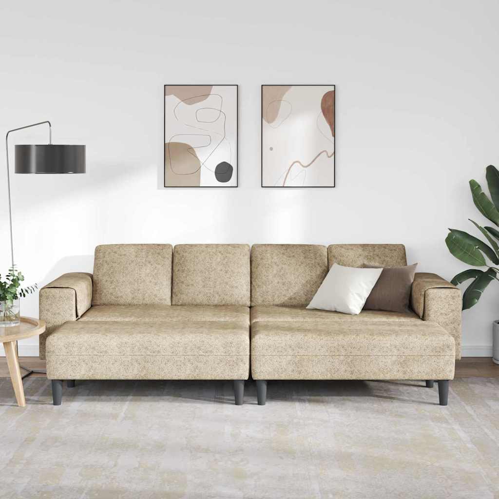 Sofa Set 3 pcs Hellgrau Faux Wildleder