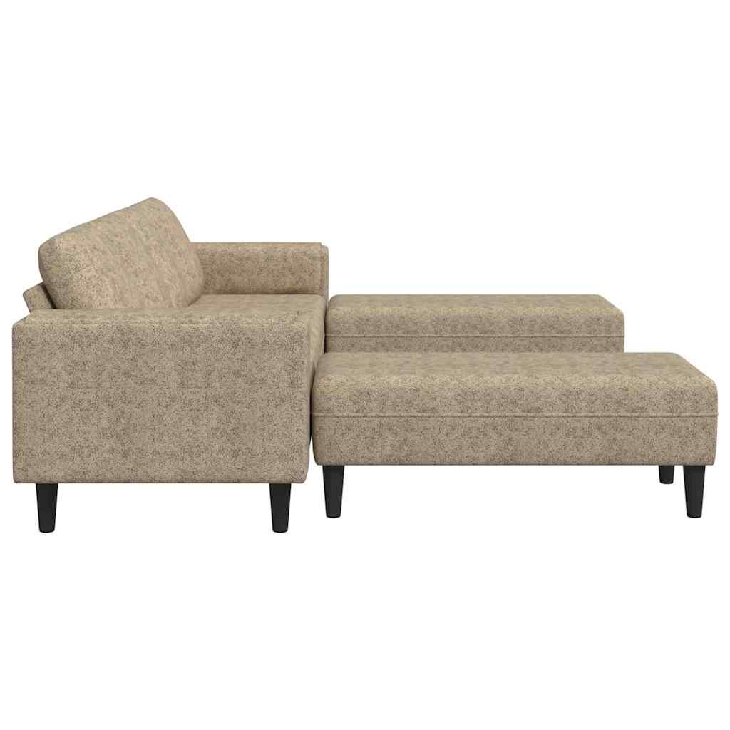 Sofa Set 3 pcs Hellgrau Faux Wildleder