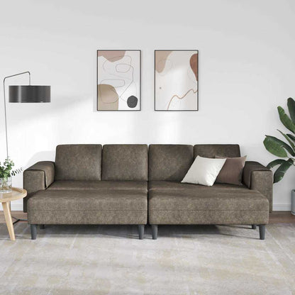 Sofa Set 3 pcs Dunkelgrau Faux Wildleder
