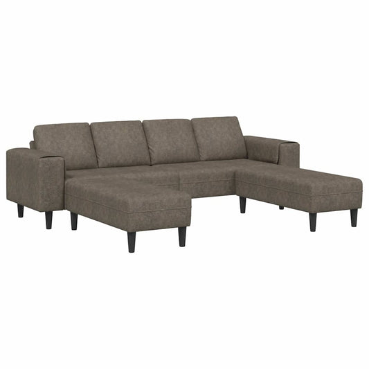 Sofa Set 3 pcs Dunkelgrau Faux Wildleder