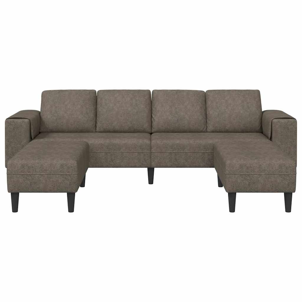 Sofa Set 3 pcs Dunkelgrau Faux Wildleder