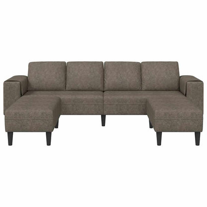 Sofa Set 3 pcs Dunkelgrau Faux Wildleder
